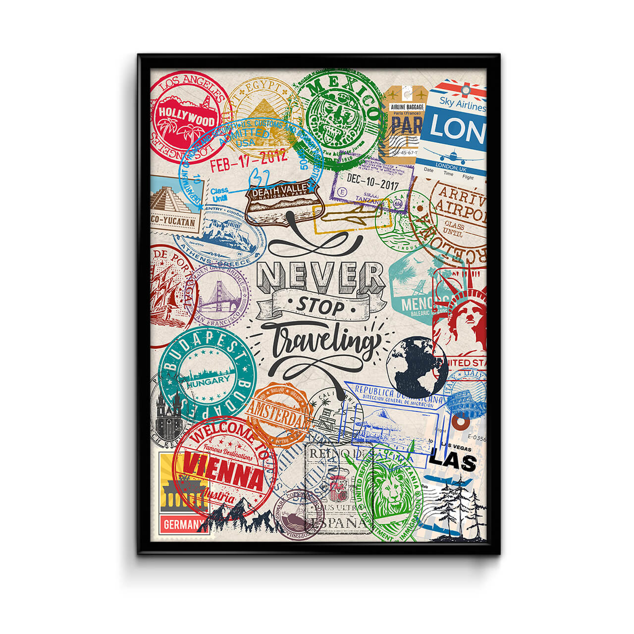 Custom Passport Stamp Poster