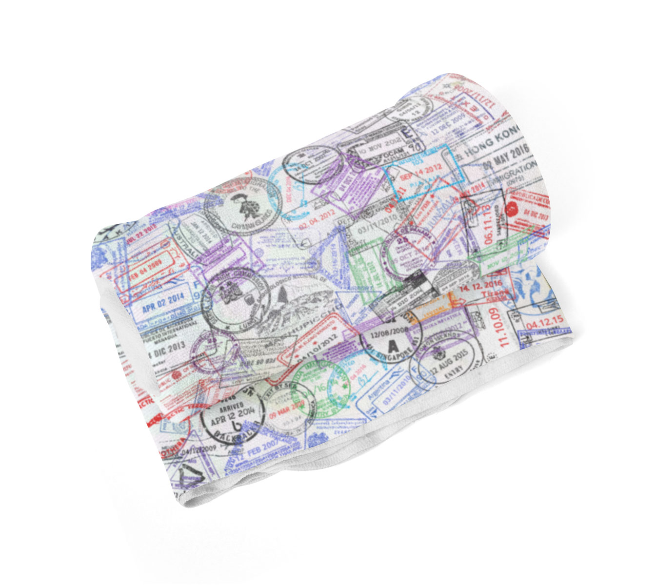 Custom Passport Stamp Throw Blanket
