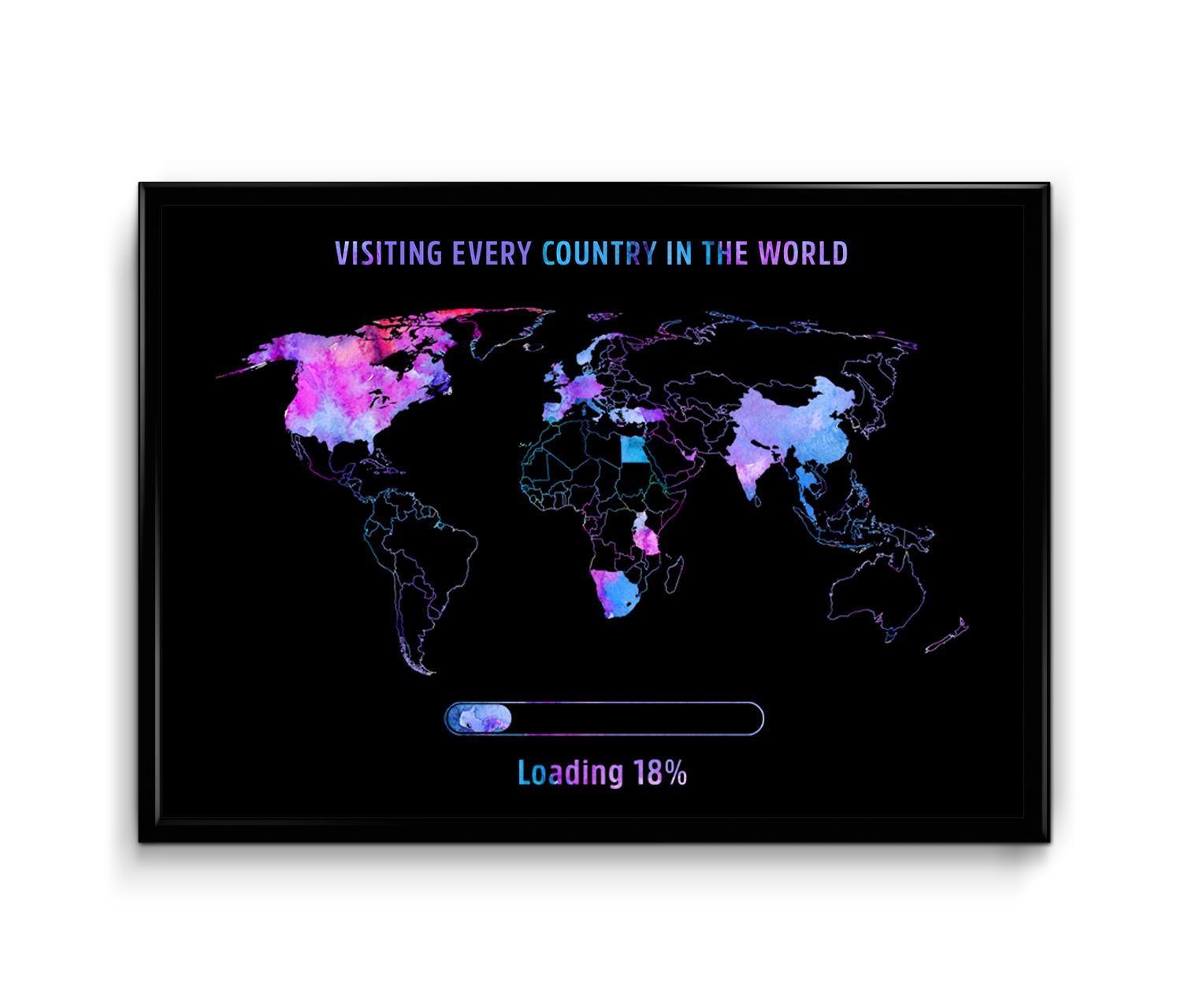 Custom Watercolor World Map Poster