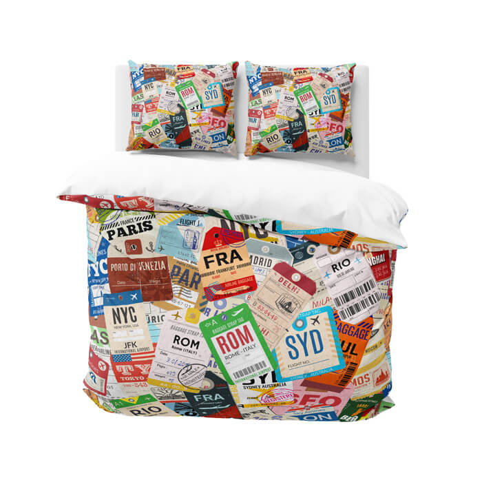 Luggage Tags Design Bedding Set